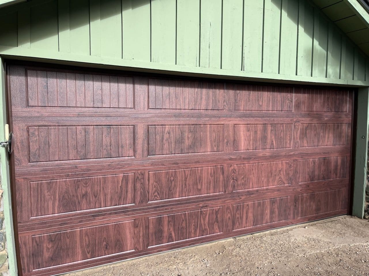 Stunning Faux Wood Garage Door Installation image